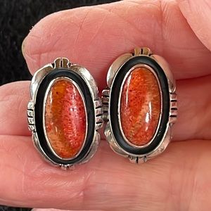 Coral & Sterling Earrings